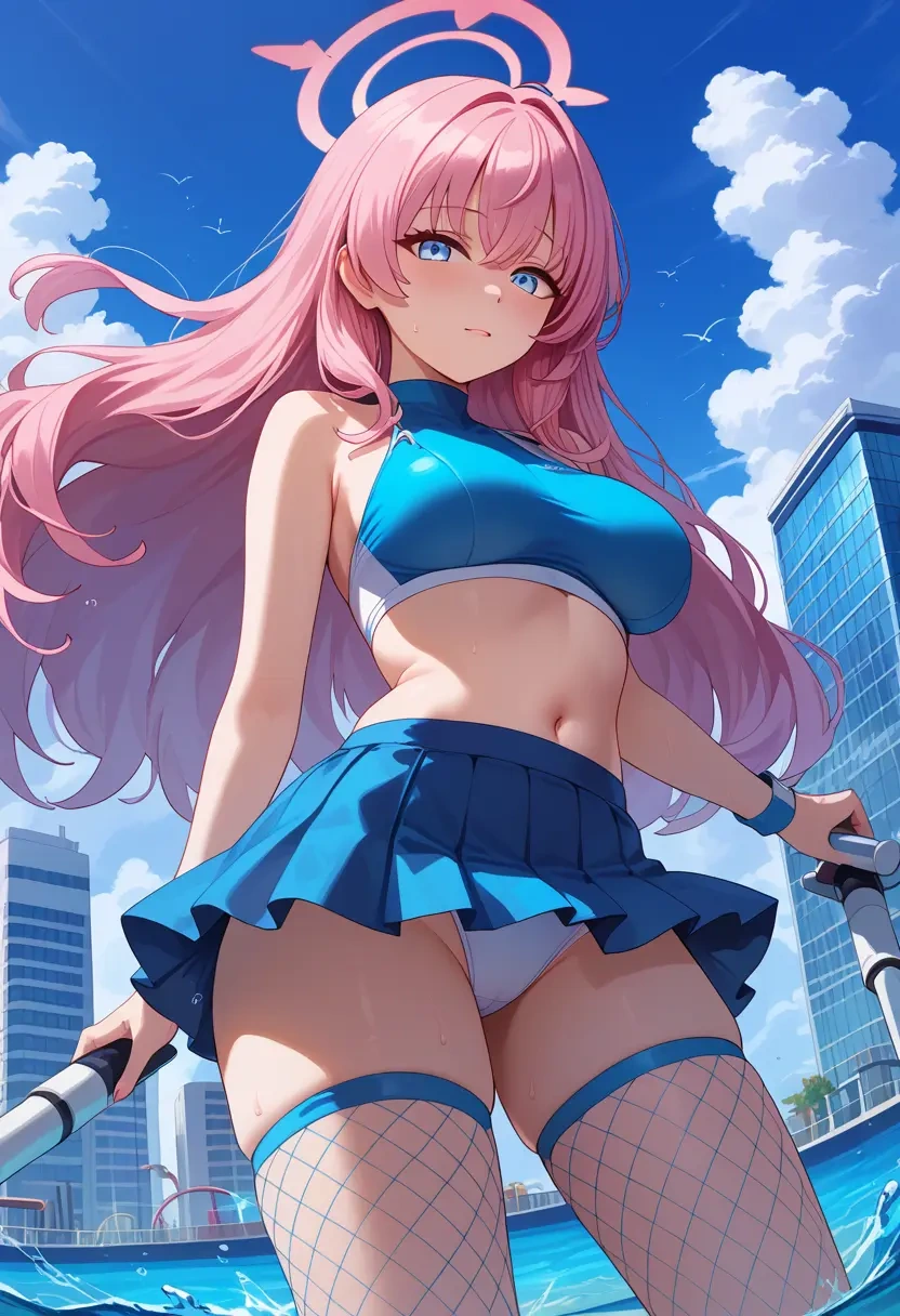 blue_archive,hoshino_(swimsuit)_(blue_archive),mini skirt, stockings  - 