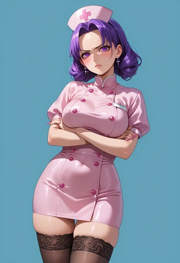 oshi_no_ko,hoshino_ai_(oshi_no_ko),nurse pantyhose,mini skirt, sexy  - AI generated anime art