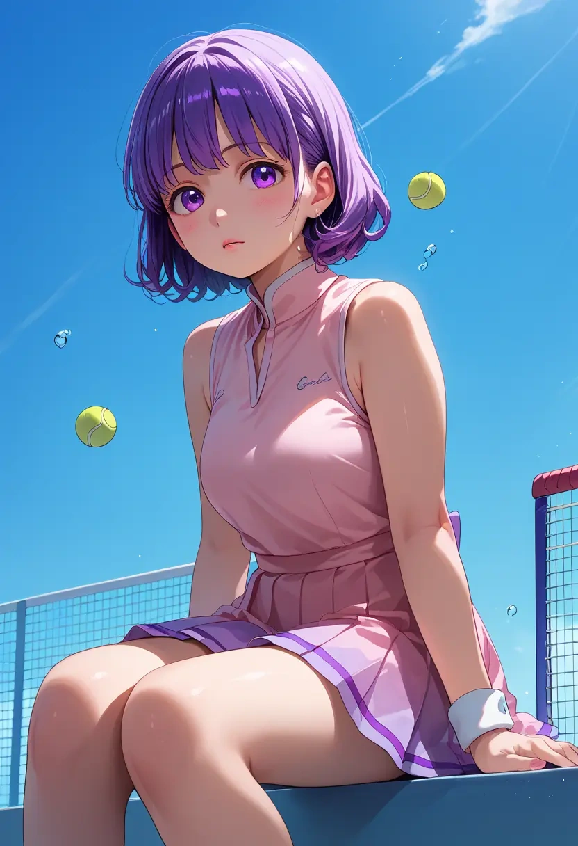 oshi_no_ko,hoshino_ai_(oshi_no_ko),tennis dress,visor,trainers  - 