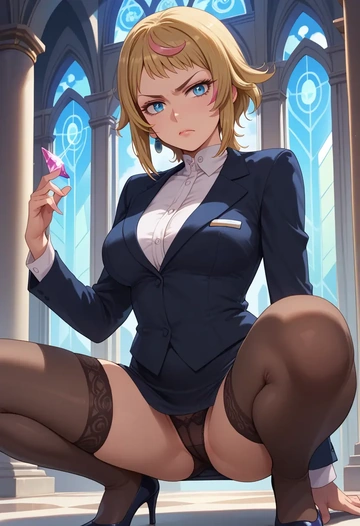 gundam,hoshino_fumina,secretary, stockings  - AI generated anime art