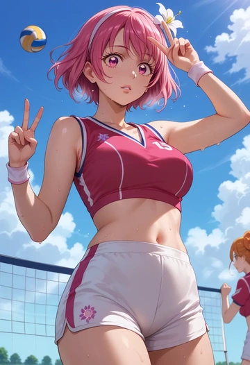 precure,hoshizora_miyuki,volleyball uniform  - AI generated anime art