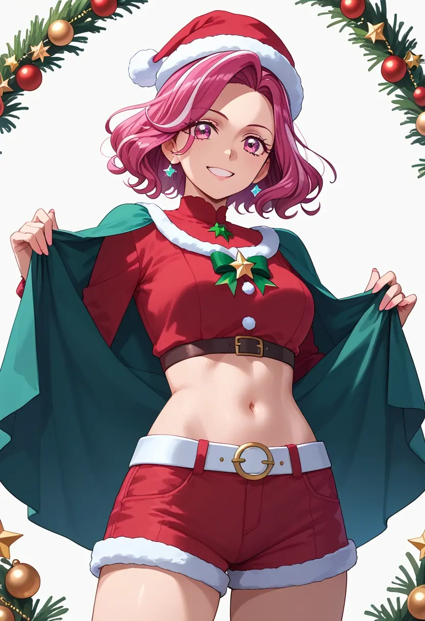 precure,hoshizora_miyuki,Christmas,red velvet shorts  - 