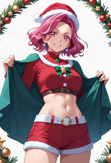 precure,hoshizora_miyuki,Christmas,red velvet shorts  - AI generated anime art