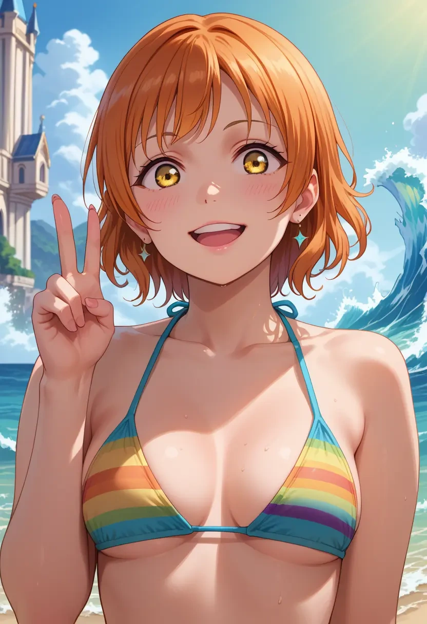 love_live!,hoshizora_rin,bikini,rainbow-colored,sexy  - 