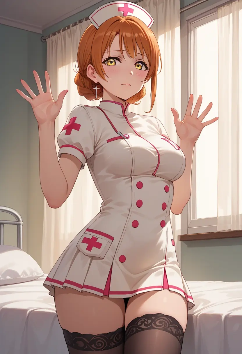 love_live!,hoshizora_rin,nurse pantyhose,mini skirt, sexy  - 