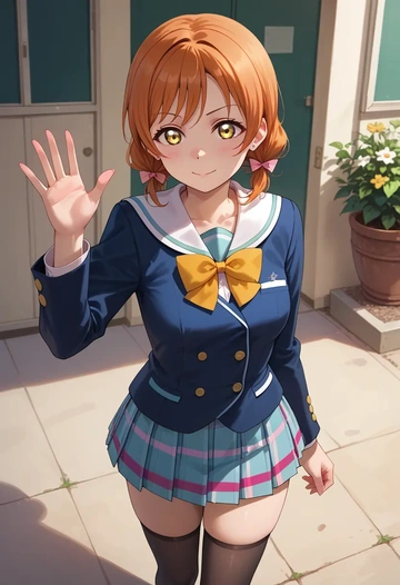 love_live!,hoshizora_rin,jk uniform, stockings  - AI generated anime art