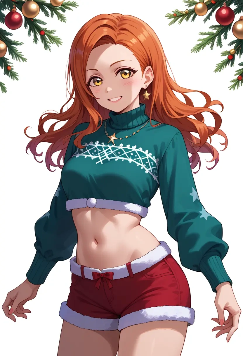 love_live!,hoshizora_rin,Christmas,red velvet shorts  - 