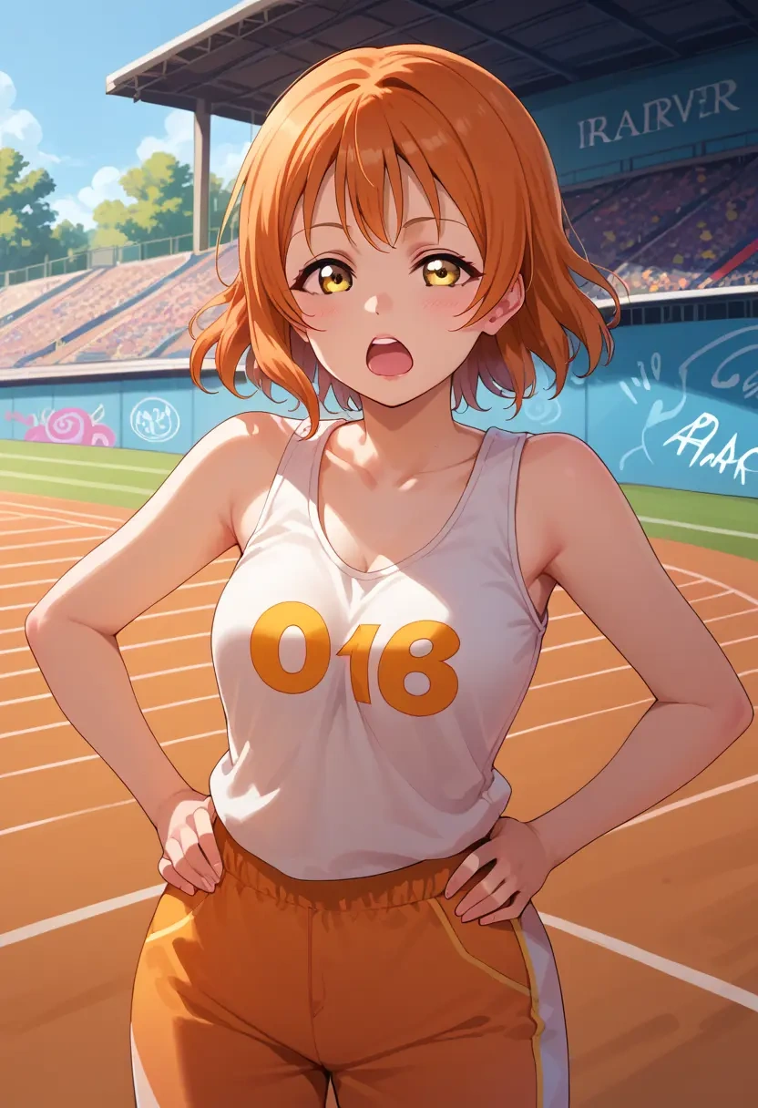 love_live!,hoshizora_rin,abstract graffiti tank,dolphin shorts  - 