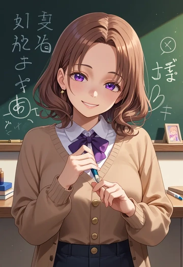 gochuumon_wa_usagi_desu_ka?,hoto_cocoa,teacher, sweater  - AI generated anime art