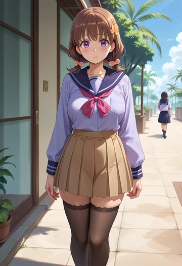 gochuumon_wa_usagi_desu_ka?,hoto_cocoa,jk uniform, stockings  - AI generated anime art