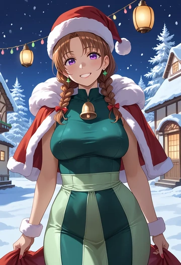 gochuumon_wa_usagi_desu_ka?,hoto_cocoa,Christmas,dress  - AI generated anime art