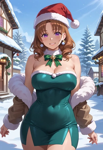 gochuumon_wa_usagi_desu_ka?,hoto_cocoa,Christmas,dress  - AI generated anime art