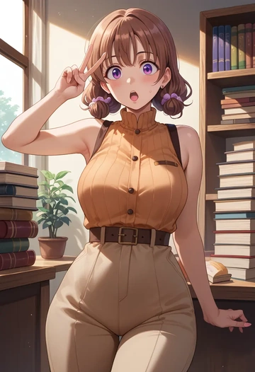 gochuumon_wa_usagi_desu_ka?,hoto_cocoa,jumpsuit,sleeveless,flare pants  - AI generated anime art