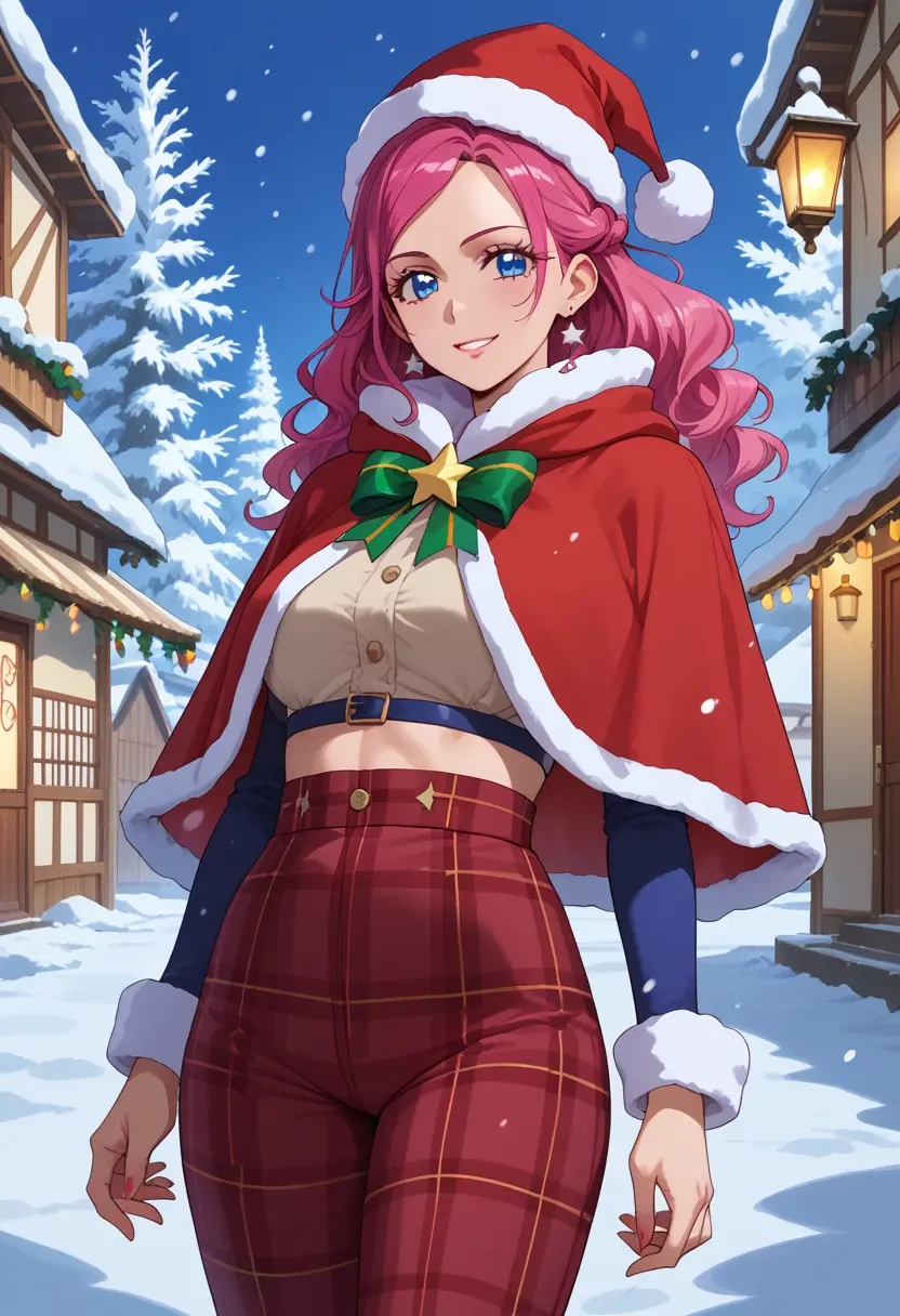 precure,houjou_hibiki,Christmas,plaid trousers  - 