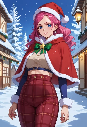 precure,houjou_hibiki,Christmas,plaid trousers  - AI generated anime art