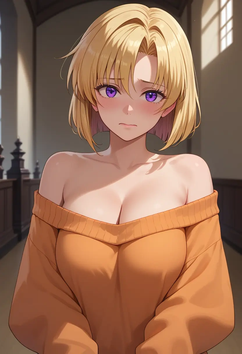 higurashi_no_naku_koro_ni,houjou_satoko,orange,sweater  - 