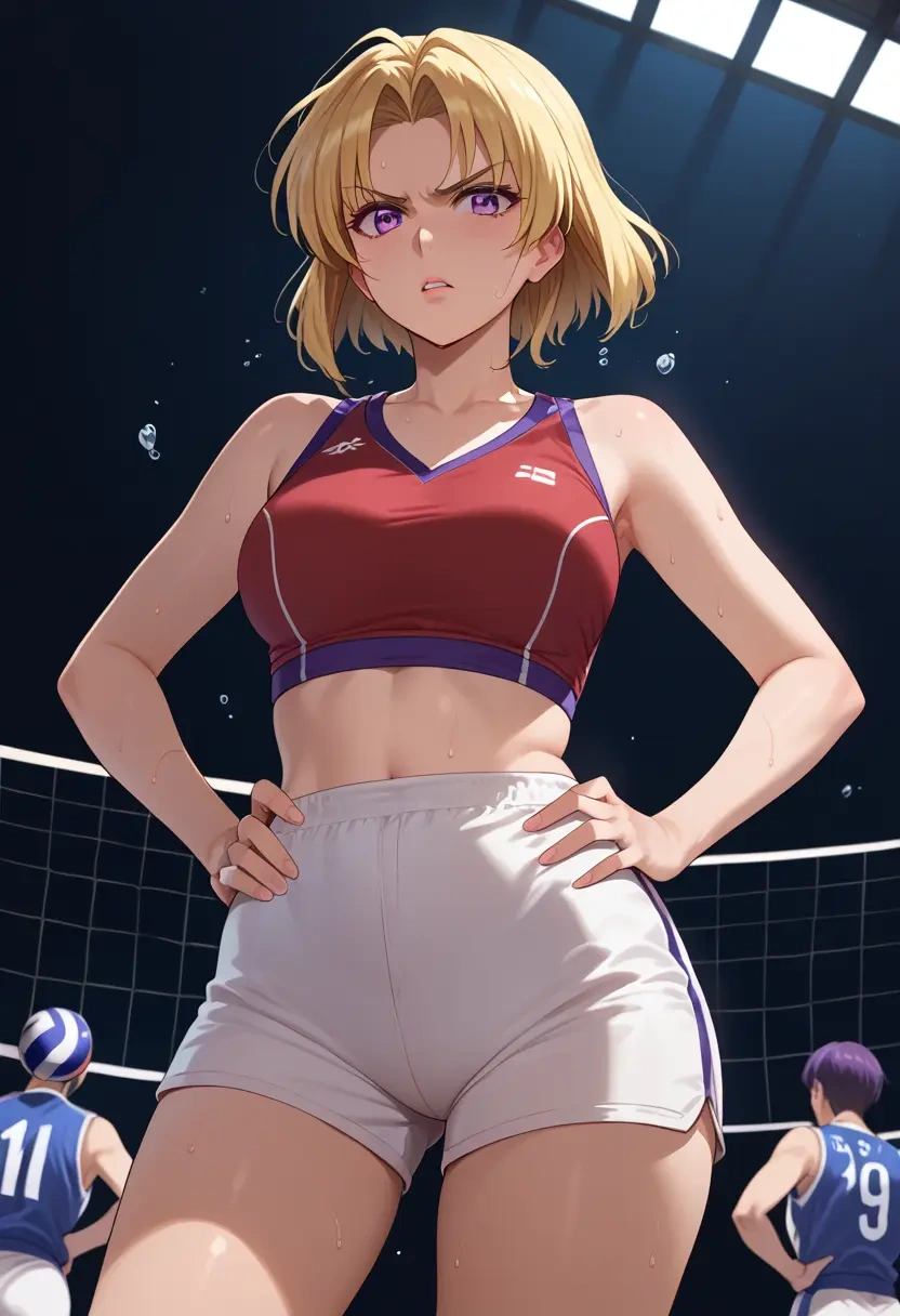 higurashi_no_naku_koro_ni,houjou_satoko,volleyball uniform  - 