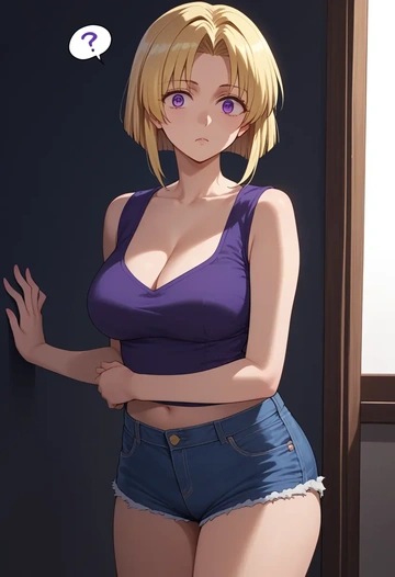 higurashi_no_naku_koro_ni,houjou_satoko,shorts,sexy  - AI generated anime art