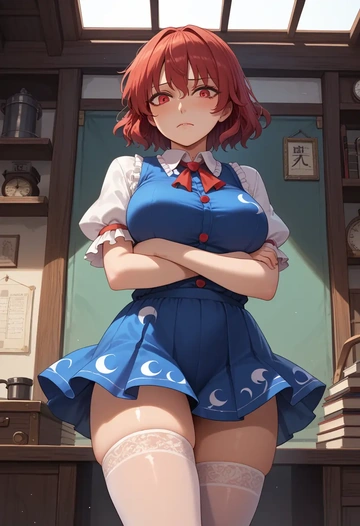 touhou,houjuu_nue,mini skirt, stockings  - AI generated anime art