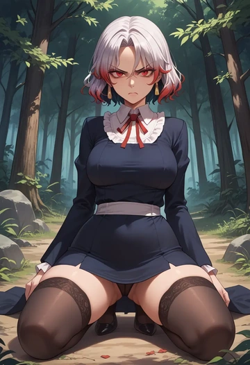 touhou,houjuu_nue,secretary, stockings  - AI generated anime art