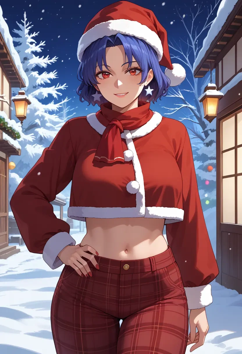 touhou,houjuu_nue,Christmas,plaid trousers  - 