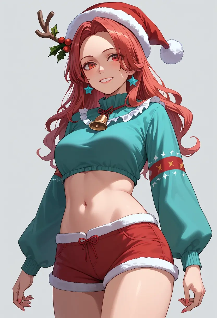 touhou,houjuu_nue,Christmas,red velvet shorts  - 