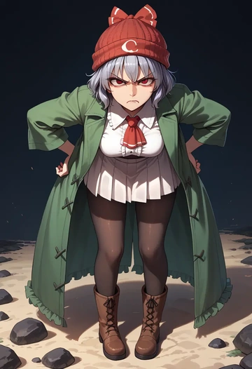 touhou,houjuu_nue,winter,student uniform,duffle coat  - AI generated anime art