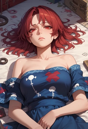 touhou,houjuu_nue,patchwork graffiti top,dolphin shorts  - AI generated anime art