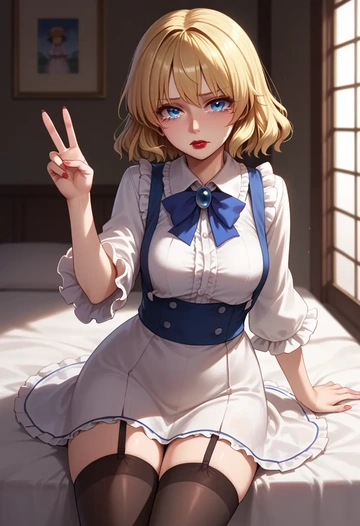 touhou,hourai_doll,secretary,stockings  - AI generated anime art