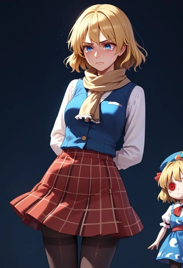 touhou,hourai_doll,winter,student uniform,vest  - AI generated anime art