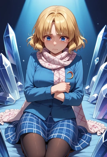 touhou,hourai_doll,winter,student uniform,down jacket  - AI generated anime art