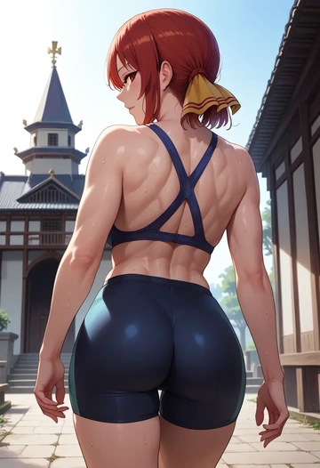 touhou,houraisan_kaguya,yoga shorts  - AI generated anime art