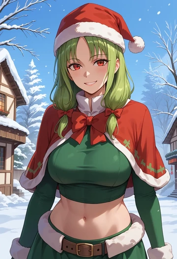 touhou,houraisan_kaguya,Christmas,dress  - AI generated anime art