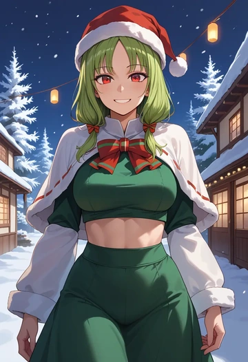 touhou,houraisan_kaguya,Christmas,dress  - AI generated anime art