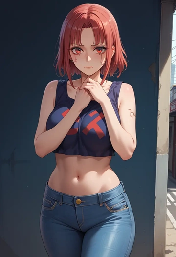 touhou,houraisan_kaguya,crop top  - AI generated anime art