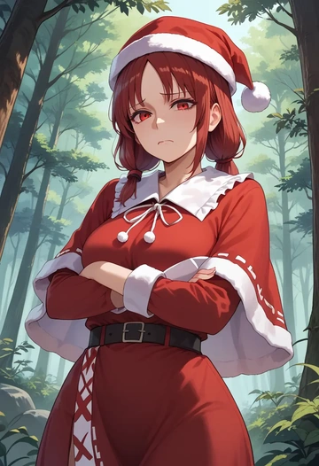 touhou,houraisan_kaguya,Christmas,red velvet dress  - AI generated anime art