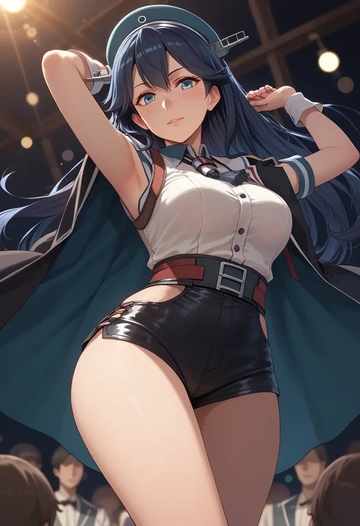 kantai_collection,houshou_(kancolle),leather,shorts  - AI generated anime art