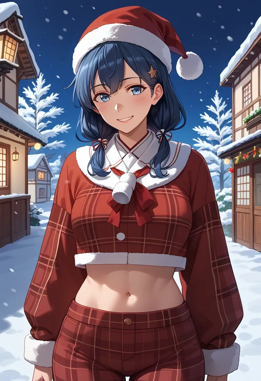 kantai_collection,houshou_(kancolle),Christmas,plaid trousers  - 