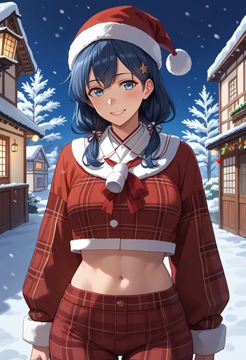 kantai_collection,houshou_(kancolle),Christmas,plaid trousers  - AI generated anime art