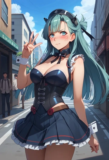 kantai_collection,houshou_(kancolle),corset,bustier,long tulle skirt  - AI generated anime art