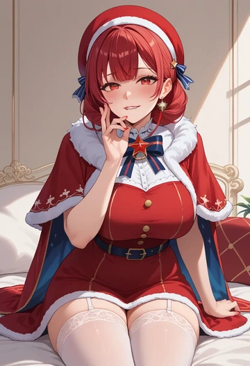 hololive,houshou_marine_(1st_costume),Christmas,sexy, stockings,  - AI generated anime art