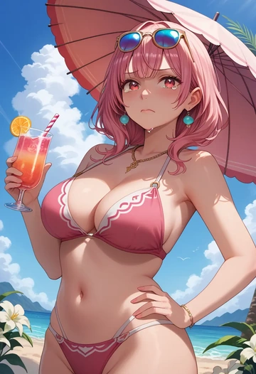 hololive,houshou_marine_(1st_costume),bikini  - AI generated anime art