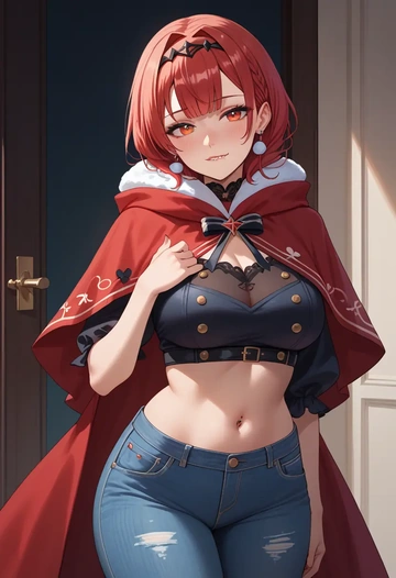 hololive,houshou_marine_(1st_costume),crop top  - AI generated anime art