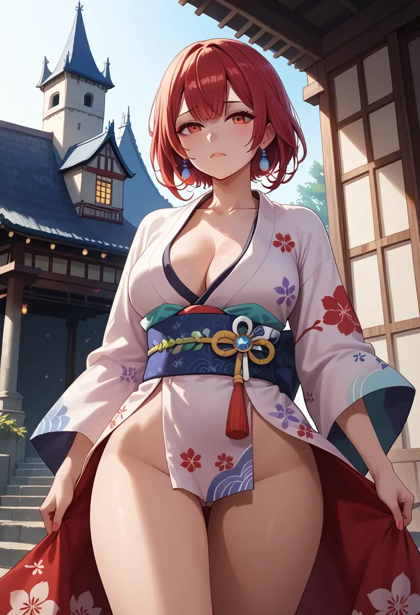 hololive,houshou_marine_(summer),kimono,sexy  - 