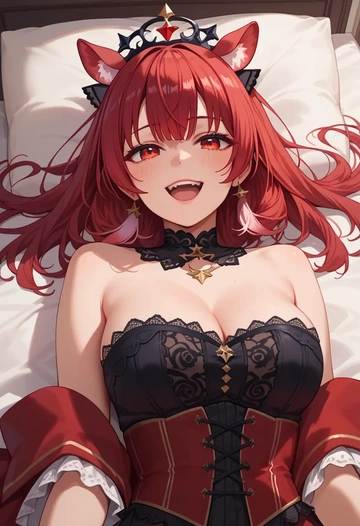 hololive,houshou_marine,vampire corset,lace blouse,velvet skirt  - AI generated anime art