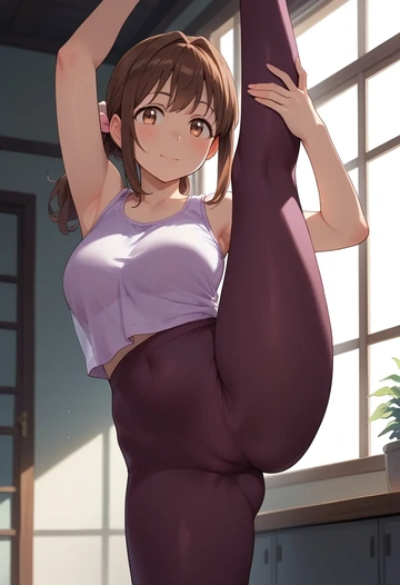 onii-chan_wa_oshimai!,hozuki_momiji,yoga, standing split,sexy,  - AI generated anime art