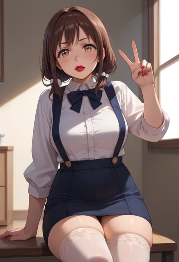 onii-chan_wa_oshimai!,hozuki_momiji,secretary,stockings  - AI generated anime art