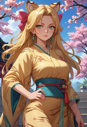 tiger_&_bunny,huang_baoling,kimono  - AI generated anime art