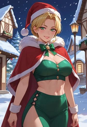 tiger_&_bunny,huang_baoling,Christmas,dress  - AI generated anime art