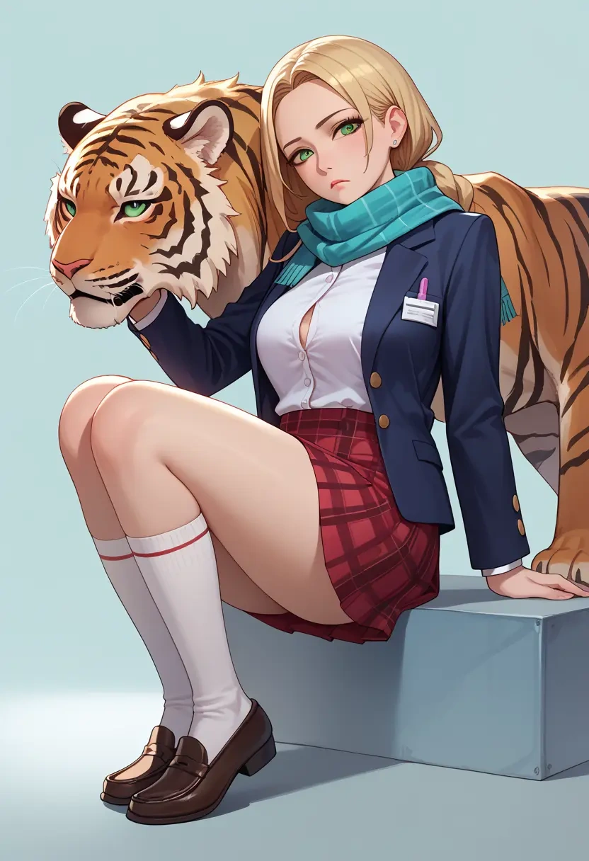 tiger_&_bunny,huang_baoling,winter,student uniform,plaid skirt  - 